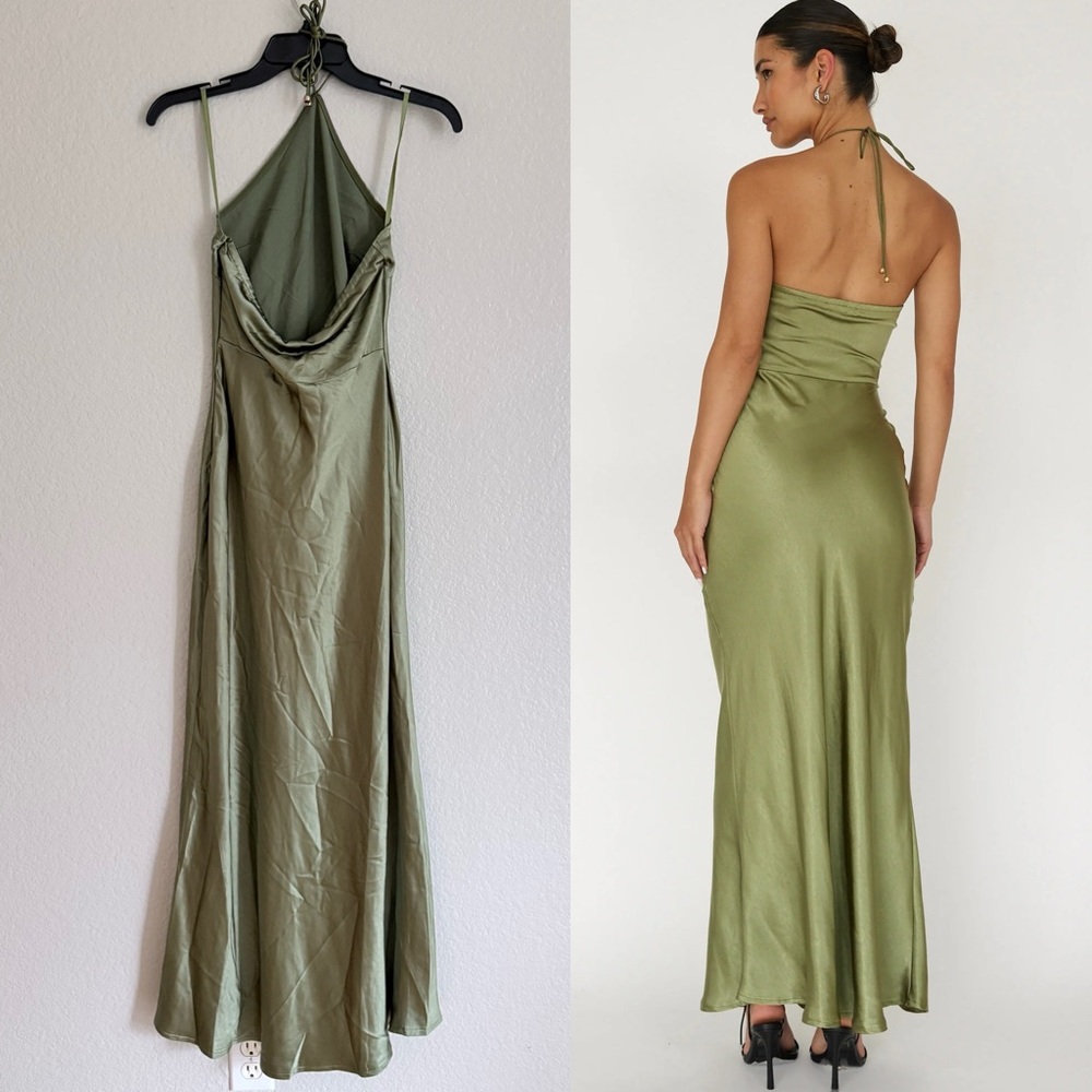 Selfie Leslie Olive Green Maxi Dress - Picture 2 of 5